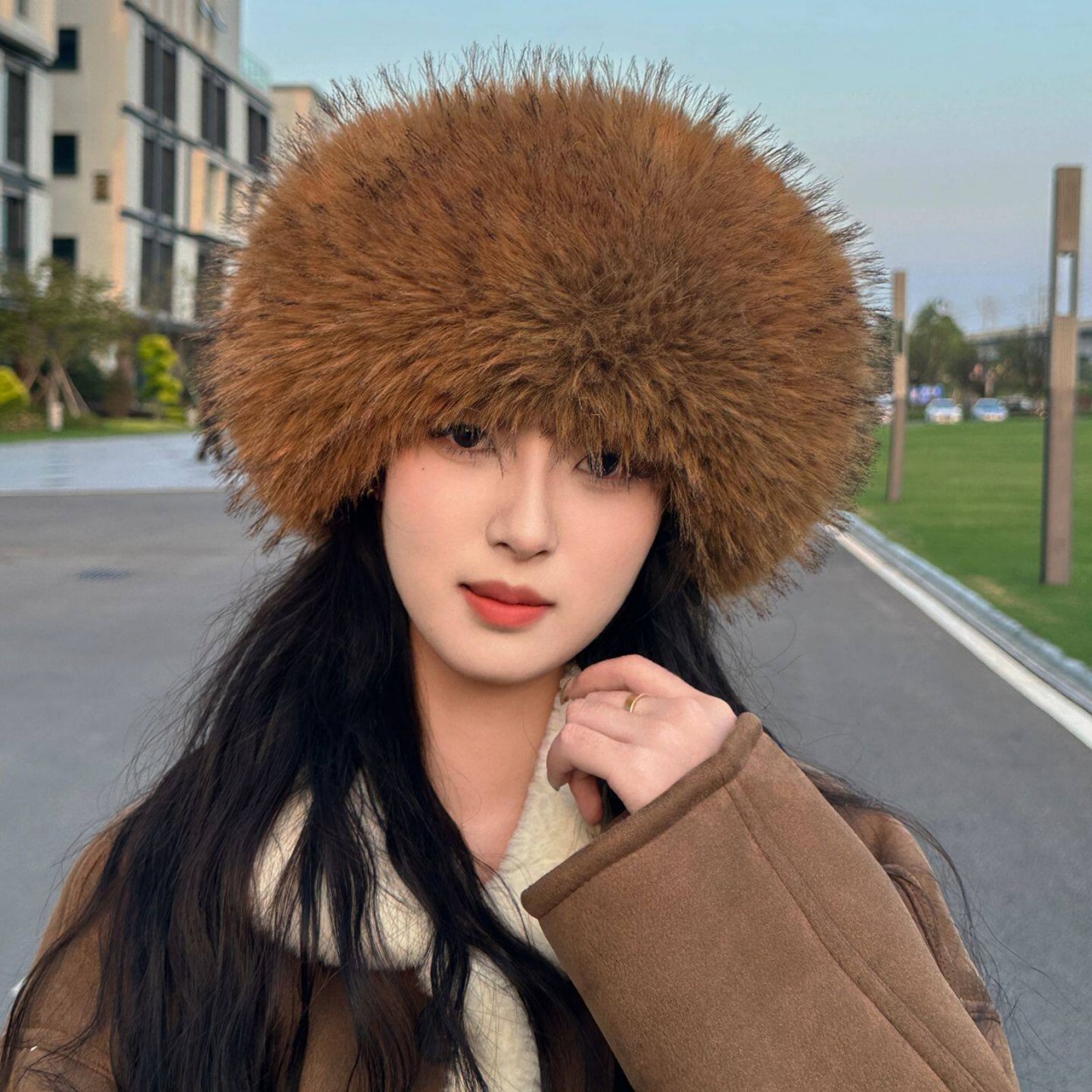 Knit Beanie Hat Warm - Topi Bulu Imitasi Rubah Lembut Berbentuk