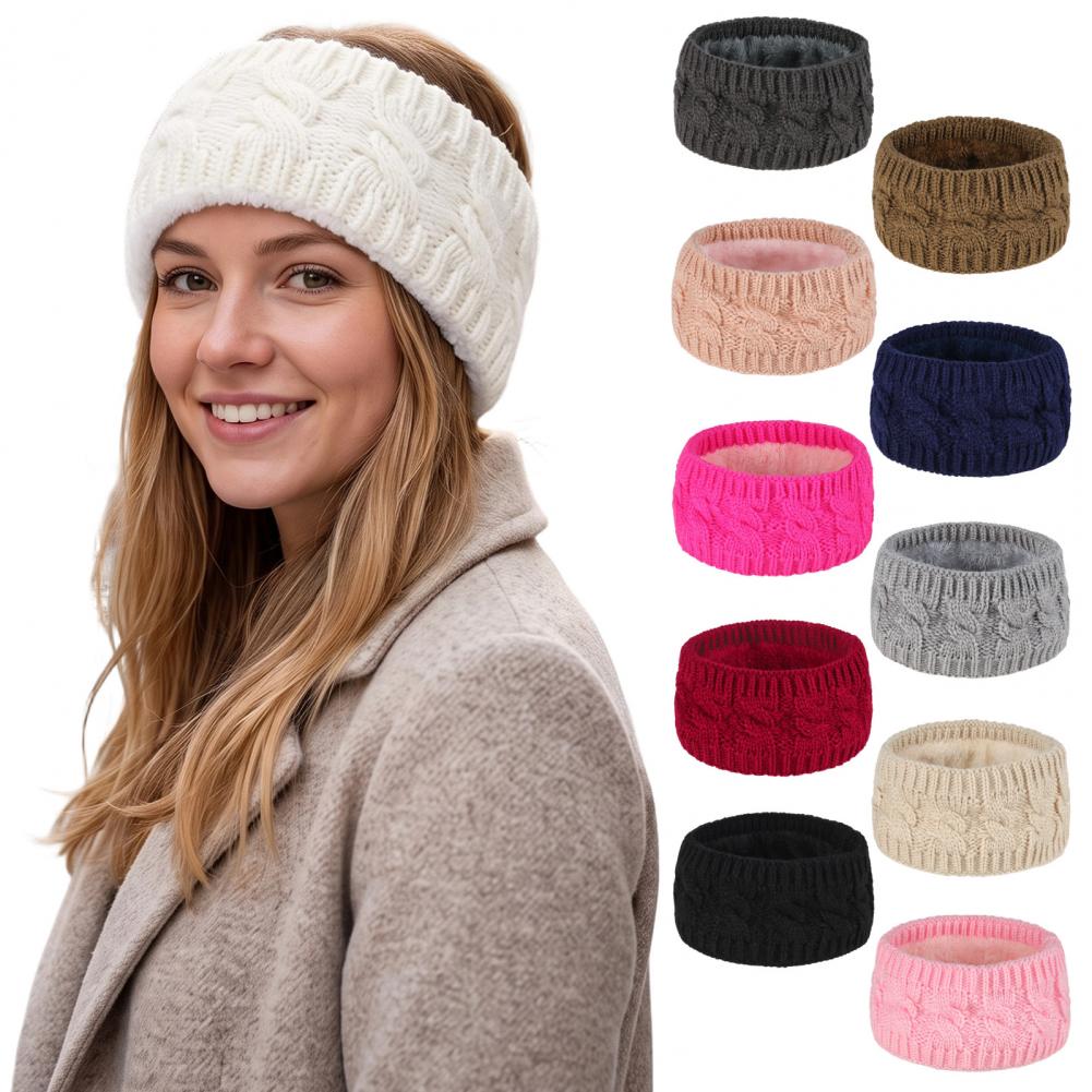 Fleece Ear Warmer Band - Perlengkapan Lari Musim Dingin untuk Wanita,